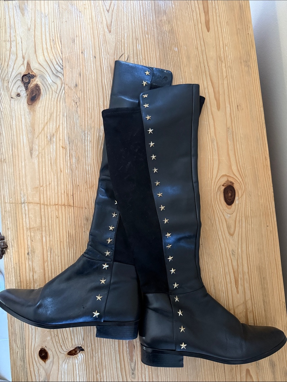 Michael Kors Black Over-the-Knee Star-Trim Boots